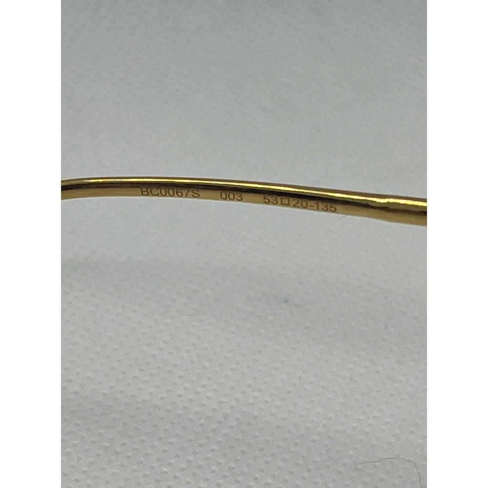 Boucheron BC0067S‎ Designer Sunglasses Blue Frame Gold Trim Square Oversized